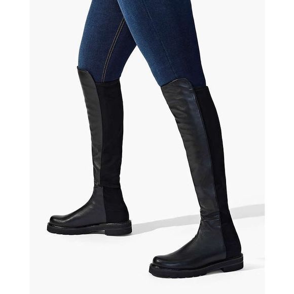 STUART WEITZMAN 5050 Lift leather and stretch over-the-knee boots - Picture 2 of 9